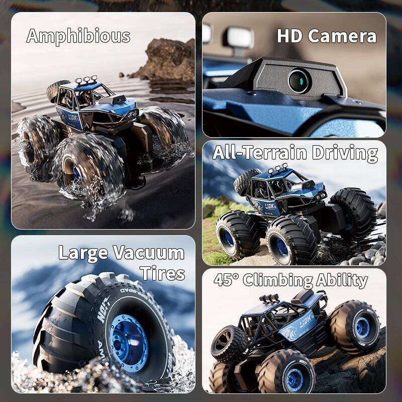 Amphibious 4WD RC Crawler 50Min Run Time IPX7 Waterproof APP and Gesture Control Off Road Drift HD Camera For All Terrain Advent Y260131