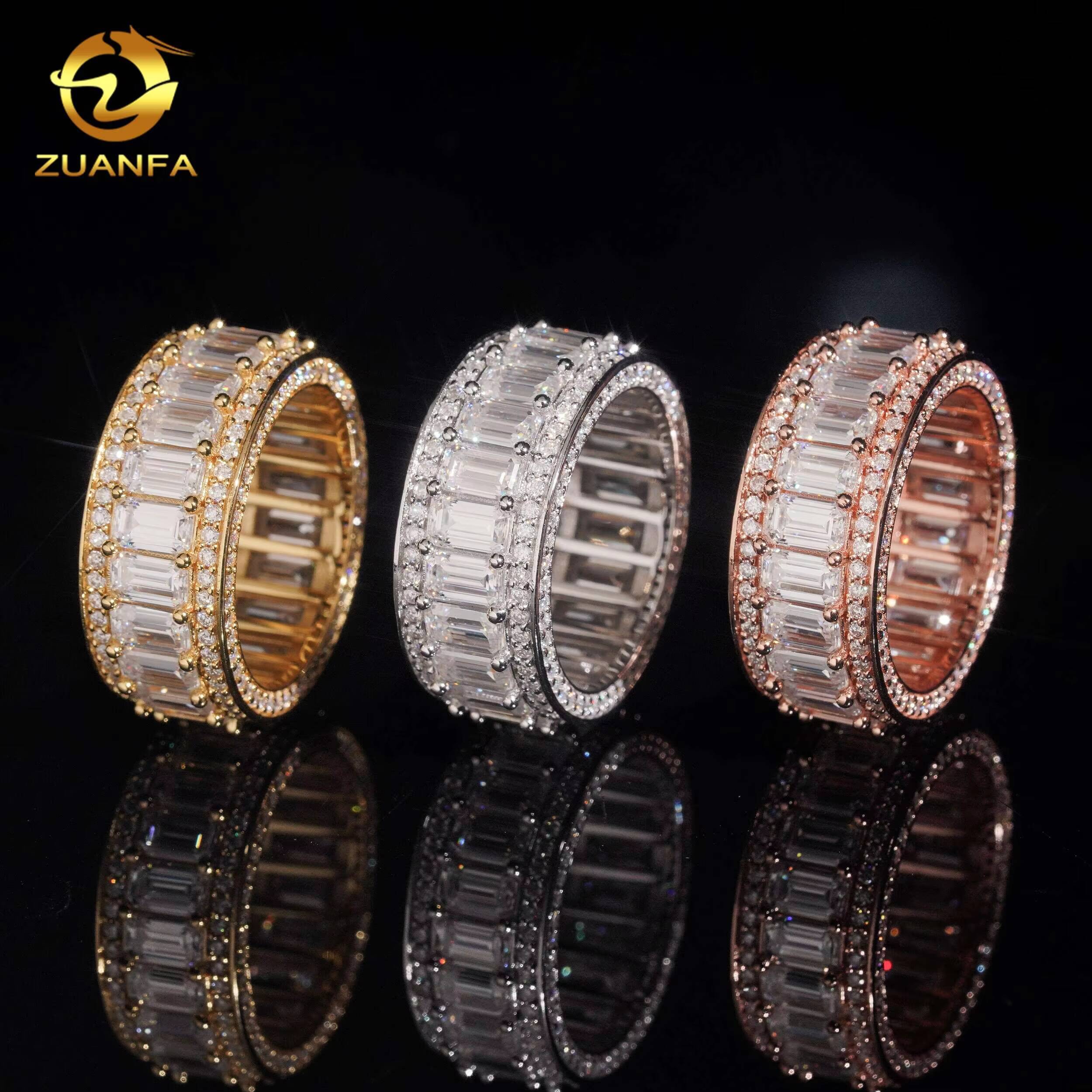 Fine Jewelry Hip Hop Custom Jewelry 925 Sterling Silver Vvs Diamond Moissanite Iced Out Ring Men GRA Certificate
