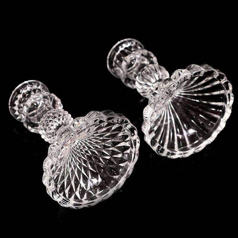 Glass Vintage Clear Candlestick European Style Candelabra Base Dinner Candle Holder Home Wedding Decor Y260131