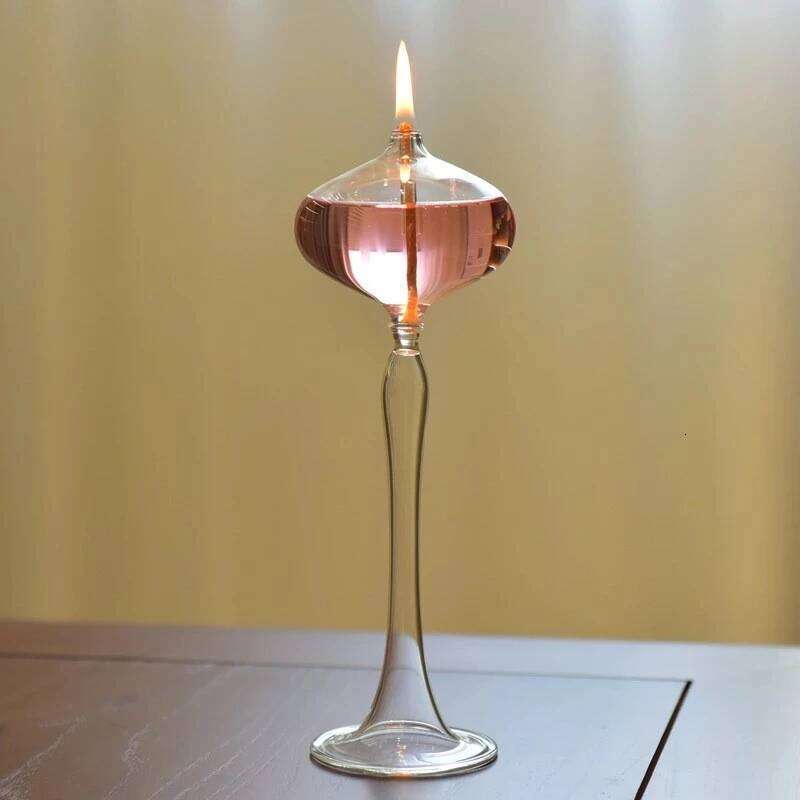 3pcs set Long Glass Oil Transparent candle holders Wedding Decoration Creative Kerosene Lamp Candlestick Home decor Y260131