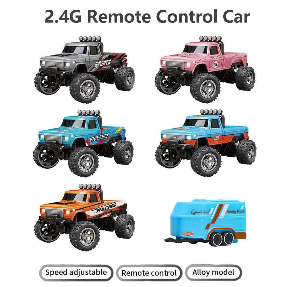 1/64 RC 2.4G Remote Control Mini Speed Off-road Climbing Car Alloy Desktop Vehicle with LED Light Toy for Kids Small Gifts Y260131