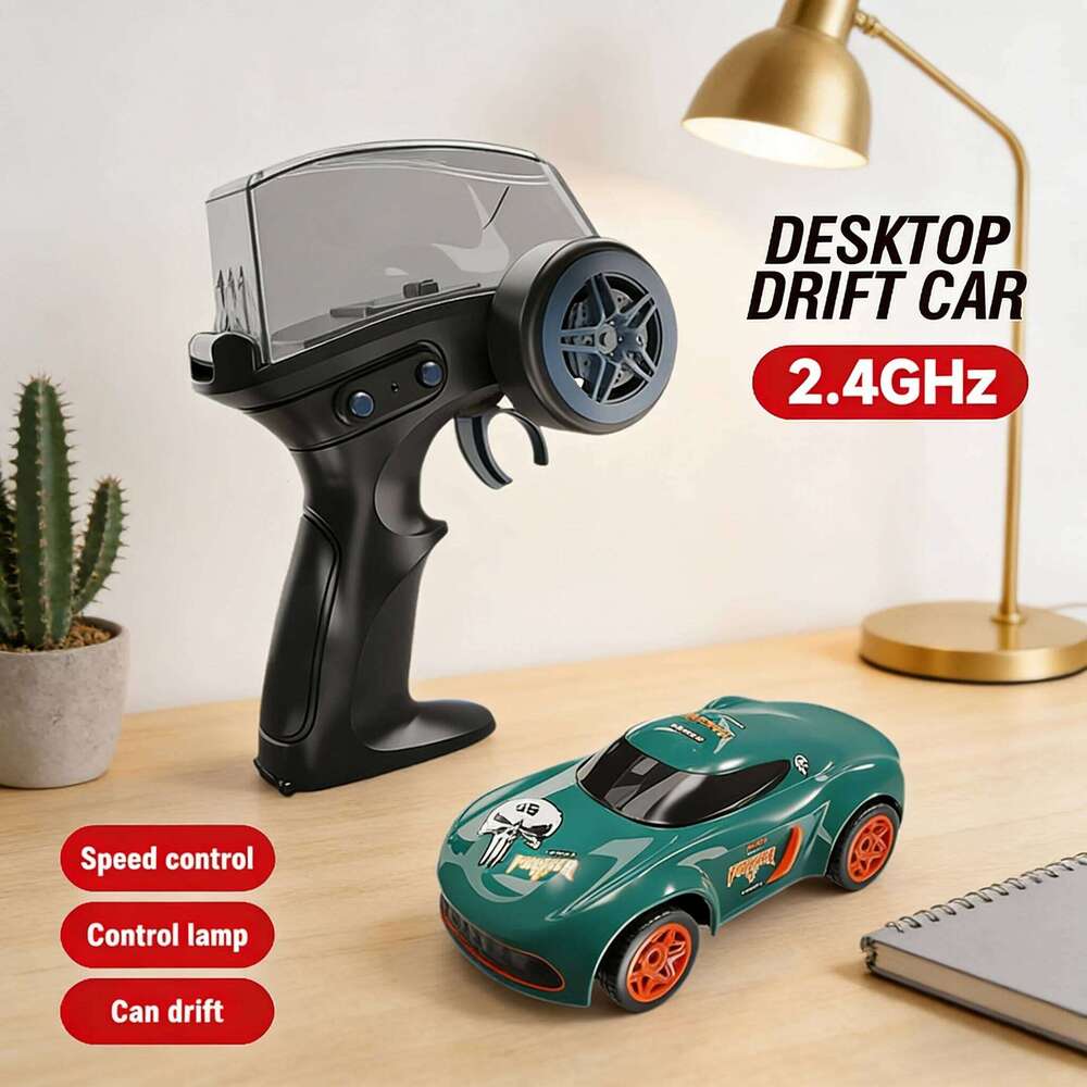 Mini Rc Drifting Car 4Wd Desktop High Speed Remote Control Racing Vehicle Light 1/64 Wireless Model Toys Children Xmas Gift Y260131
