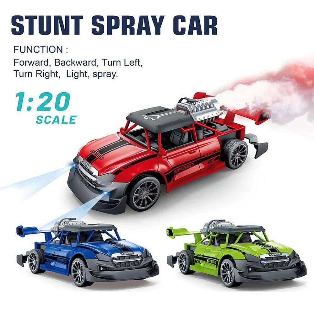 1:20 RC Car Remote Truck with Light Smoke Spray Electric Racing Vehicle Radio Control Model Kid Gift Boy Toy Y260131
