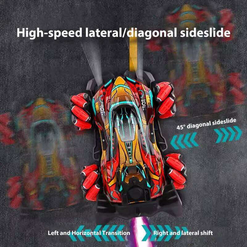 WLtoys F1 RC Drift Car With Music Led Lights 2.4G Glove Gesture Radio Remote Control Spray Stunt Cars 4WD Electric Children Toys Y260131
