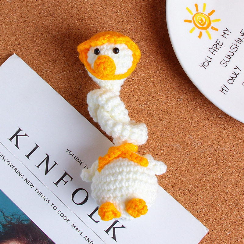 2026 New free shipping handmade DIY crochet weave yarn doll cartoon pendant key chain ugly cute doll bag charm