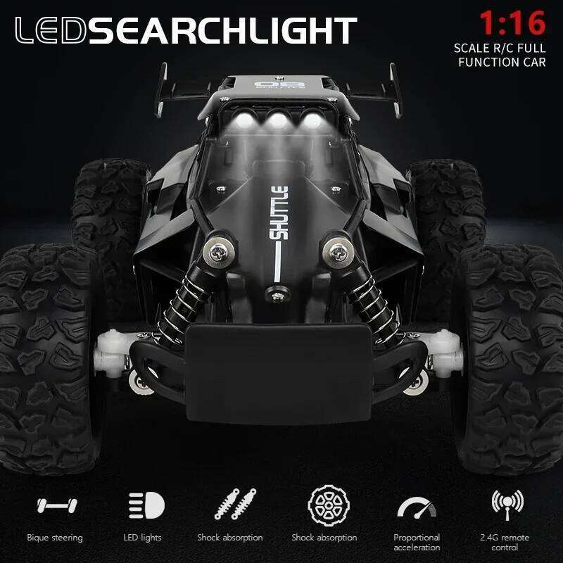 RC Car 2.4Gh Model With LED Lights 2WD High Speed Off-road Remote Control Climbing Vehicle Outdoor Cars Drift Kid Toys Boys Gift Y260131