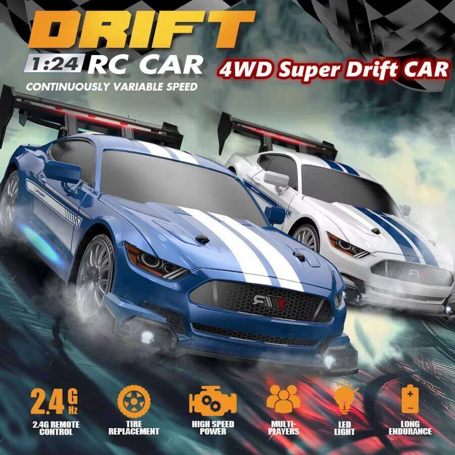 High Speed RC Drift Cars Mustang Vehicle 4WD Full Scale Remote Control Racing With Led Gift Competition Race Car Boys Toy Y260131