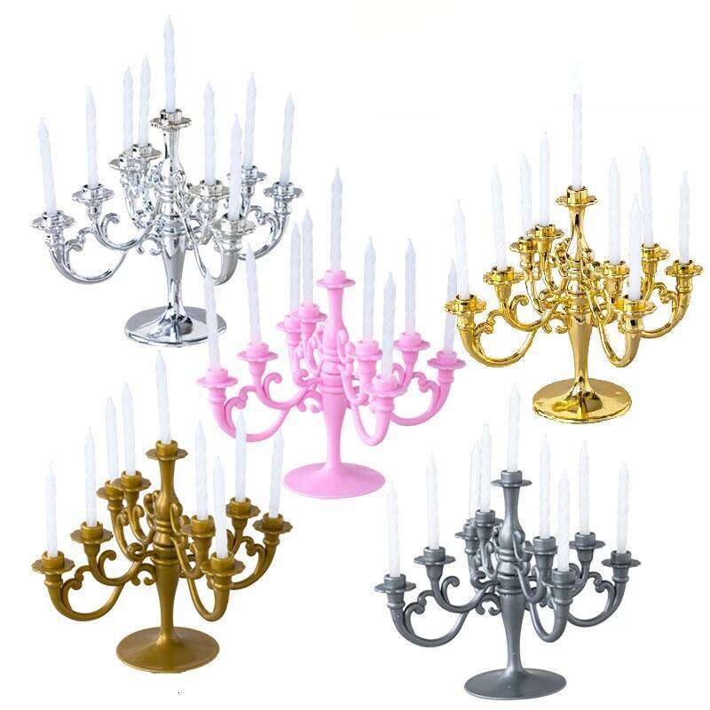 Retro European Luxury Candlesticks Cake Candlestick Baking Birthday Party Wedding House Decoration Accessories Y260131