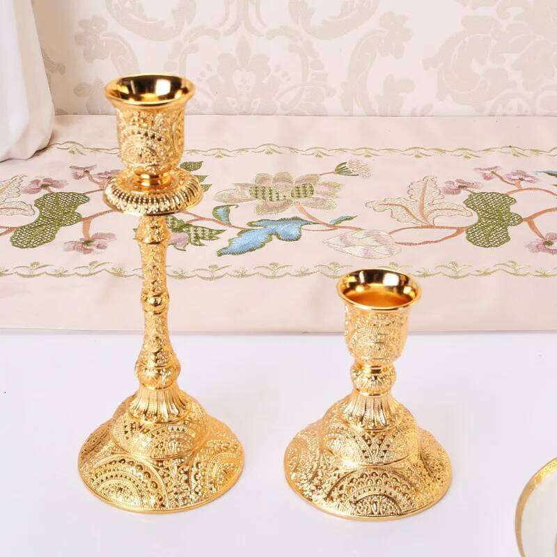 IMUWEN Metal Candle Holders Hollow Design Candlestick Tabletop Stand Wedding Decoration Candelabra Home Table Decor Y260131