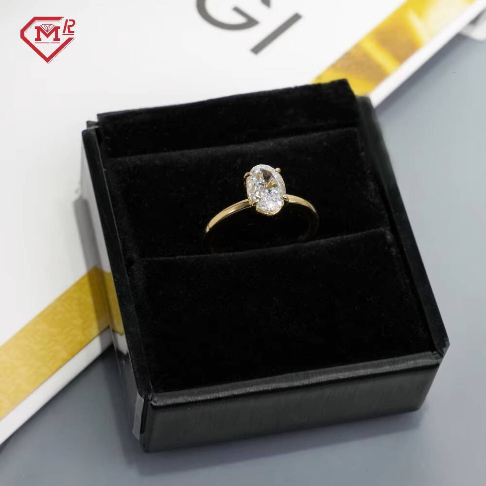 14k Yellow Gold Wedding Engagement Ring IGI Certificate E VS1 3ct Oval Cut Lab Grown Diamond Ring for Men Women