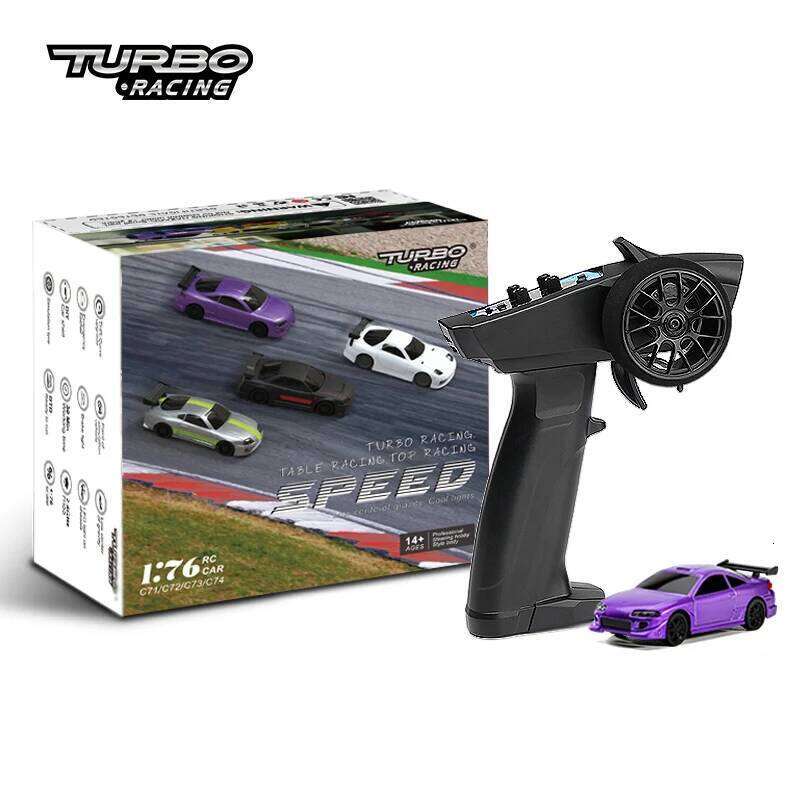 Turbo Racing 1:76 C64 C63 C61 C62 C72 C73 C74 C75 RTR Flat Running Toys on Road RC Drift Car With Gyro Radio For Kids and Adults Y260131
