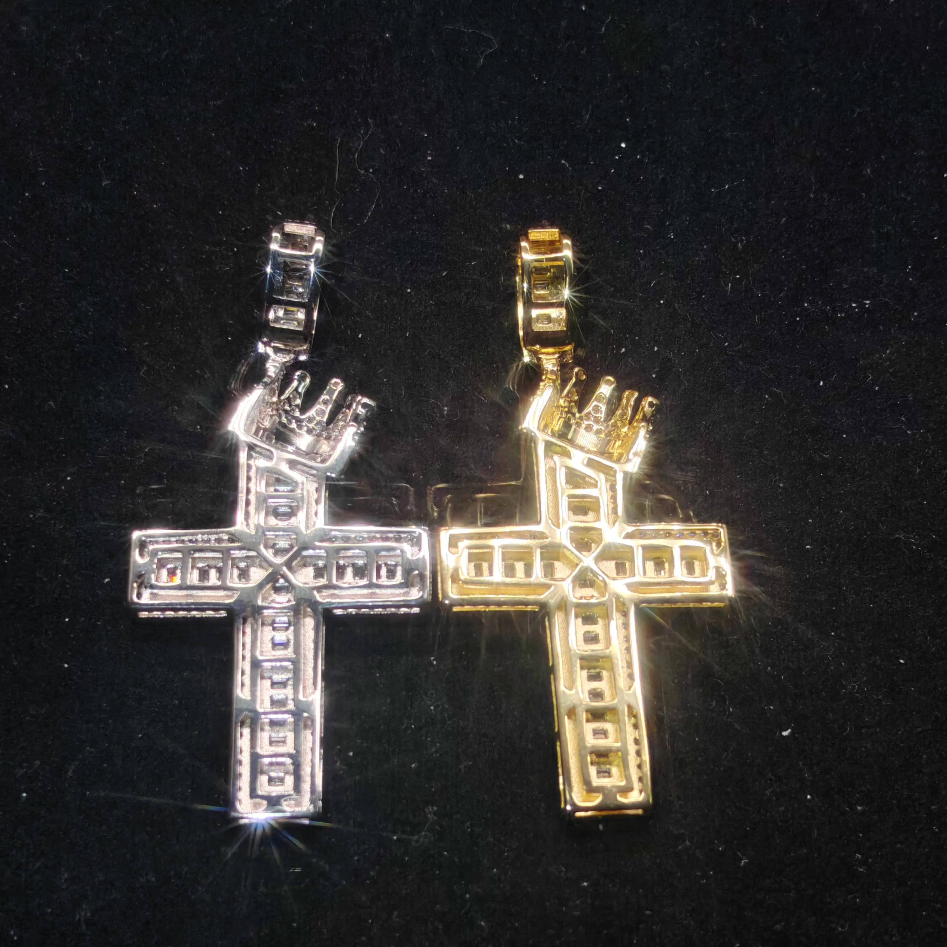 USA Good Product Mens Cross Pendant Moissanite 925 Sterling Silver D VVS Moissanite Pendant
