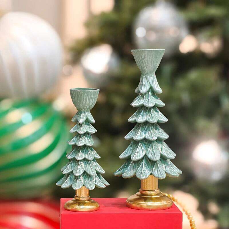 Tree Candle Holder, Creative Holiday Resin Craft, Christmas Atmosphere Decoration Ornament Y260131