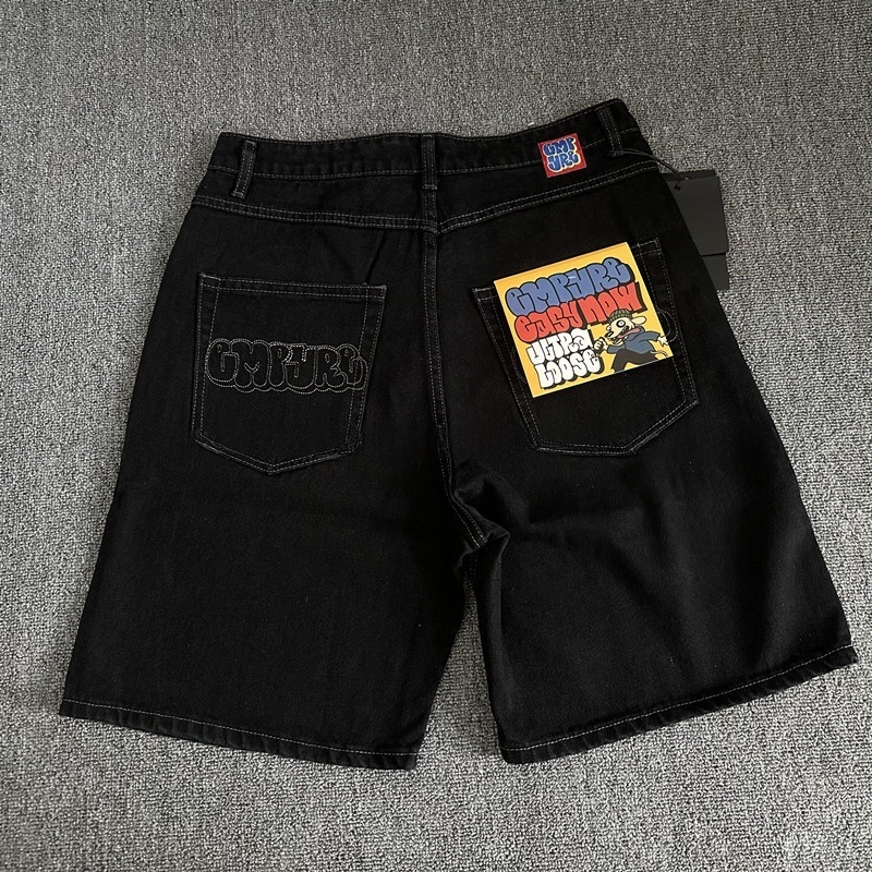 big boy Men's jeans Sweatpants Streetwear Y2K Harajuku baggy jeans Fashion Pocket shorts Denim Gothic Pattern Joggers Cotton jogging Straight Leg