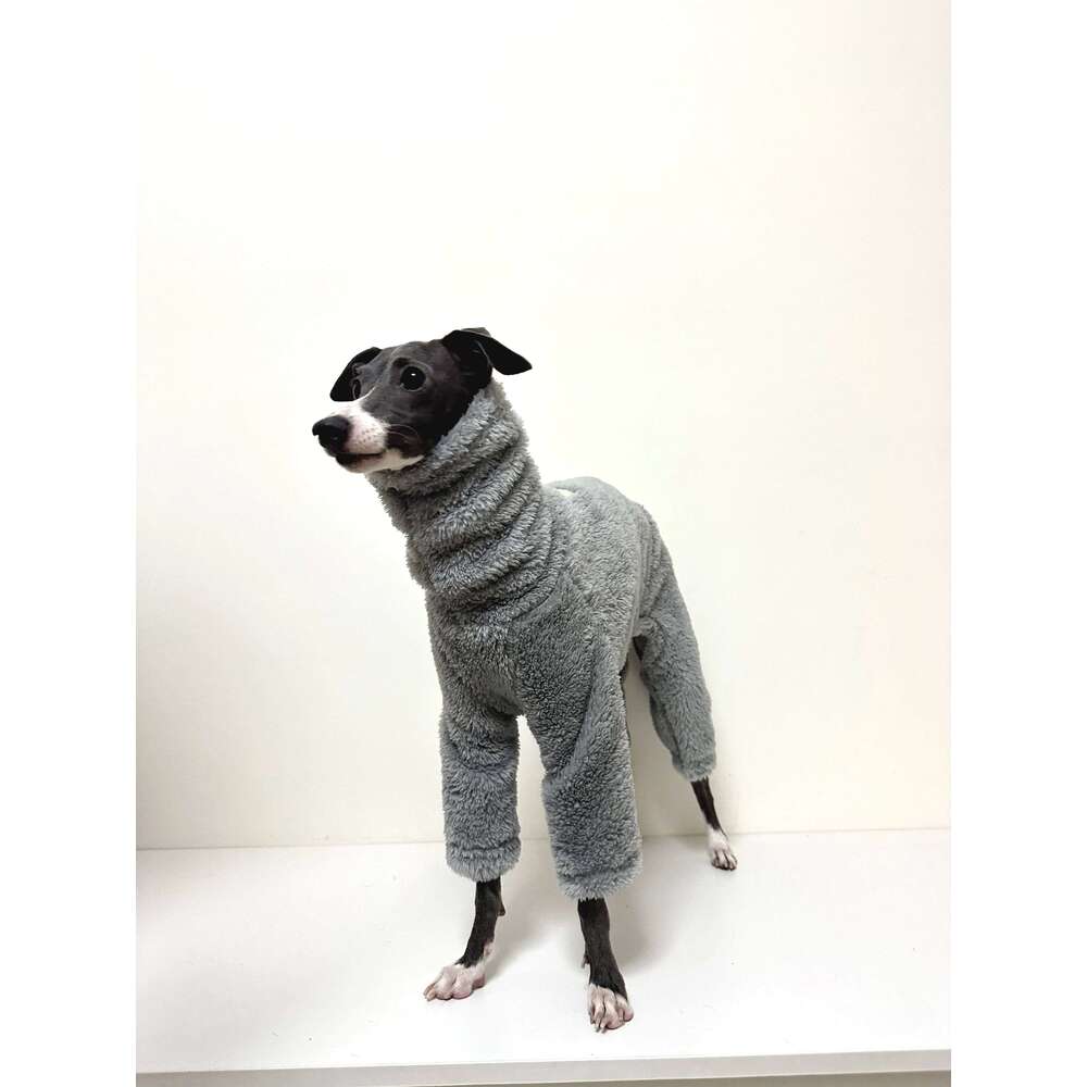 Famous brand Italian Greyhound Double Side Grey Clothing Turtleneck Warm Fleece Dog Coat Whippet Jammies Pajamas Jumpsuit in Winter pupakaIK