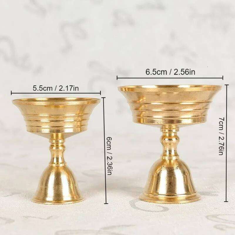 1PC Holders Butter Holder Long Lamp Candlestick Put Candle Copper Cup Home Decor Y260131