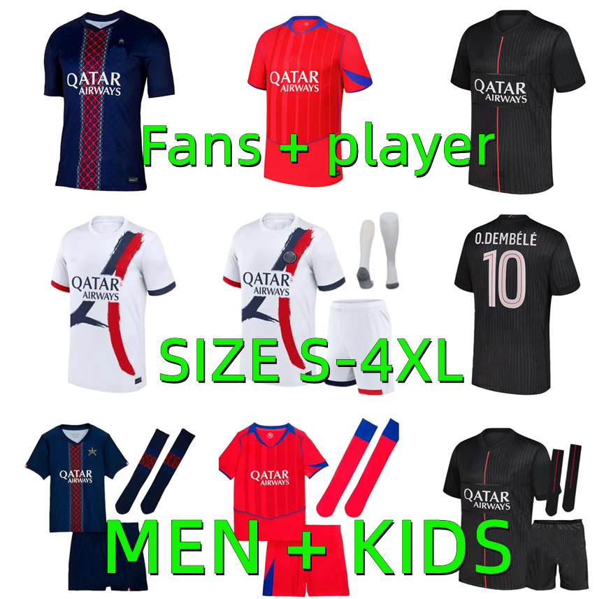 2025 2026 KVARATSKHELIA HAKIMI PSGES soccer jerseys Player version 25 26 Paris D.DOUE N.MENDES VITINHA BARCOLA O.DEMBELE JOAO NEVES Maillots de football shirt men kids
