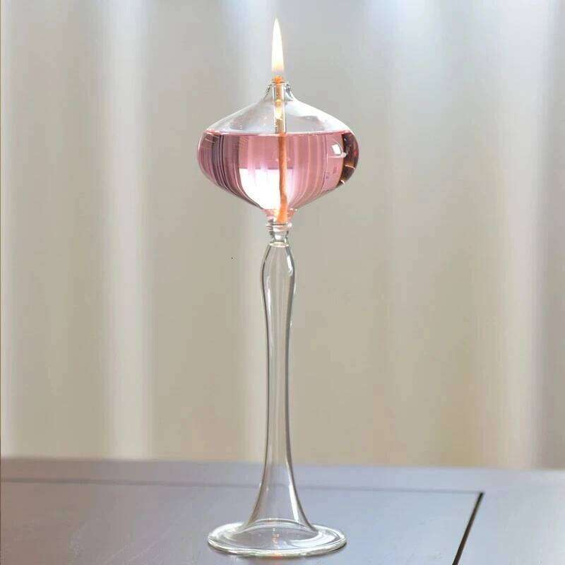3pcs set Long Glass Oil Transparent candle holders Wedding Decoration Creative Kerosene Lamp Candlestick Home decor Y260131