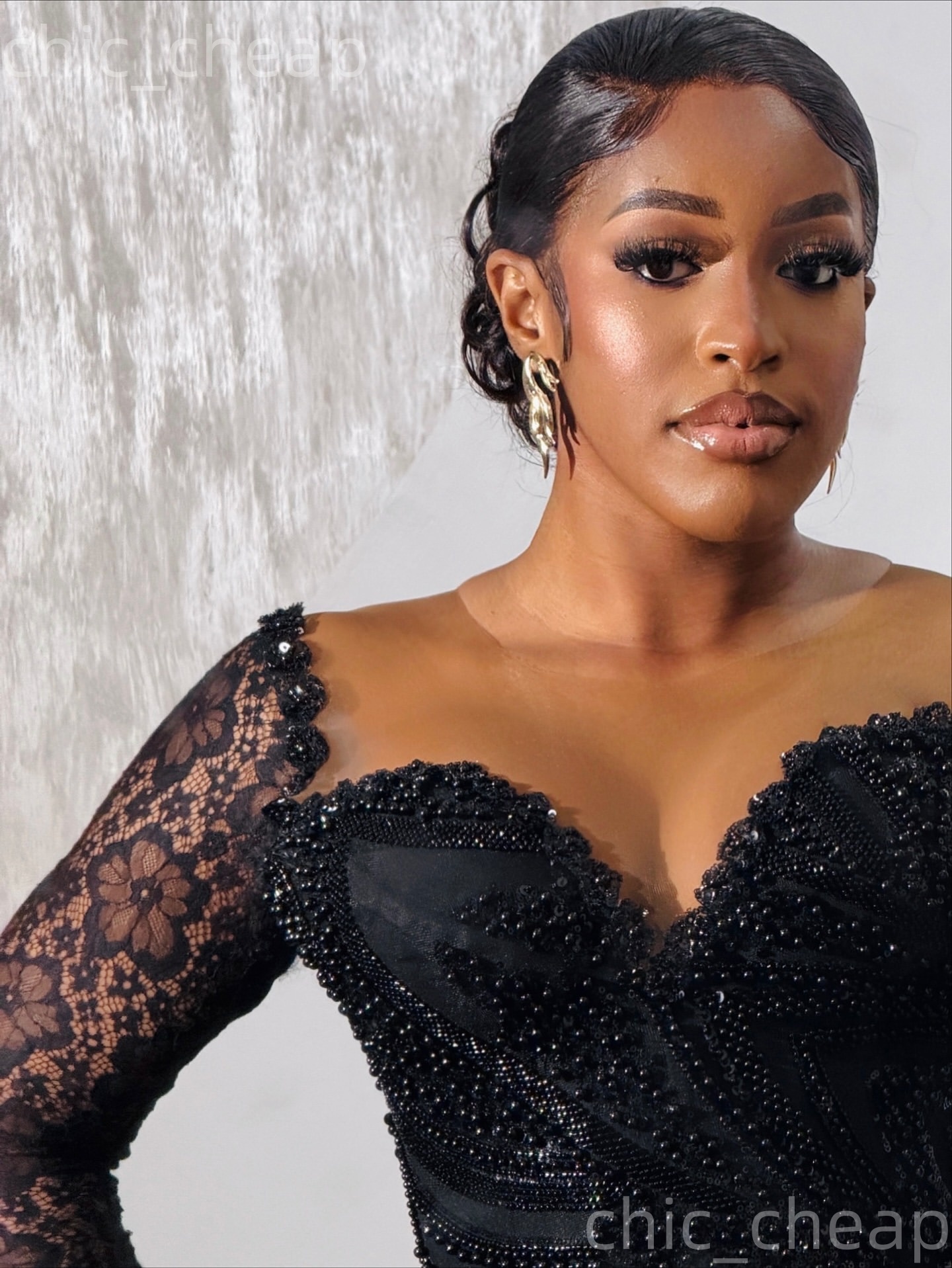 Aso Ebi Black Mermaid Prom Dresses 2026 Sheer Neck Lace Full Sleeves Sequined Evening Formal Party Second Birthday Engagement Gowns Dress For Special 