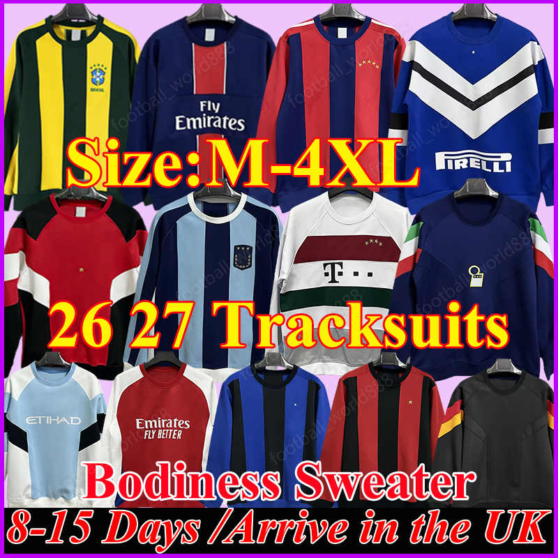 M-4XL Bodiness Sweater 25 26 Tracksuits Football Jerseys Man city Brazil Argentina 2026 Training sets InTerES Milanes Bayerns Barcen Training Suit Long Adult Sets