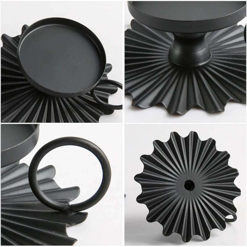 for Desktop Decor Retro Metal Candlestick European Style Wrought Iron Taper Candle Holder Stand with Handle Y260131