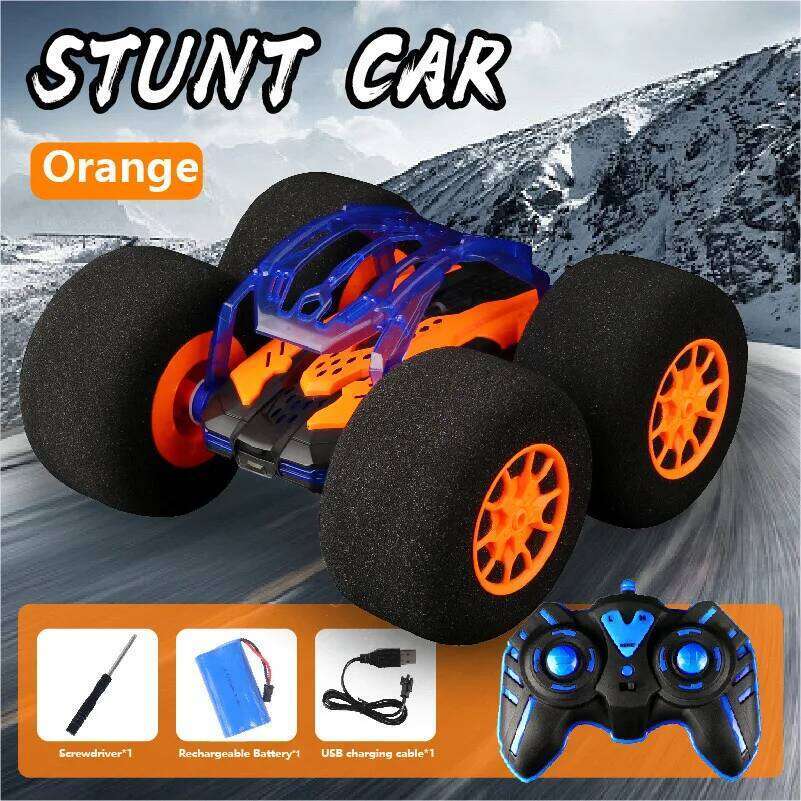 1 sponge four-wheel drive stunt car, wireless remote control toy car for boys girls, 360 rotation and rolling Y260131