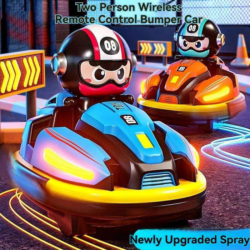 Children's Double Electric RC Bumper Car Drift Crash Catapult Parent Child Interactive Music Kart Outdoor Park Childrens Gift Y260131