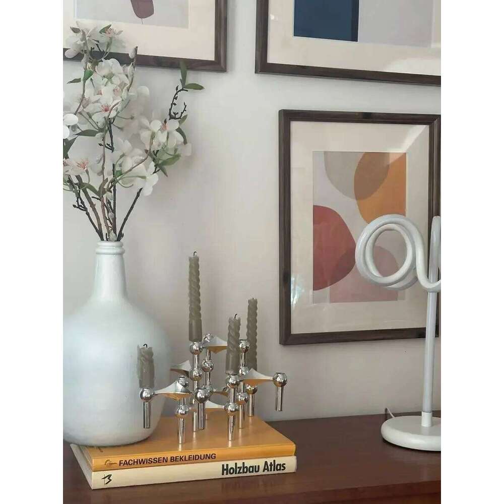 Metal Candle Holder Nordic Molecular Structure Silver Candlestick Centerpiece Living Room Decoration Gift Home Decore Candelabra Y260131