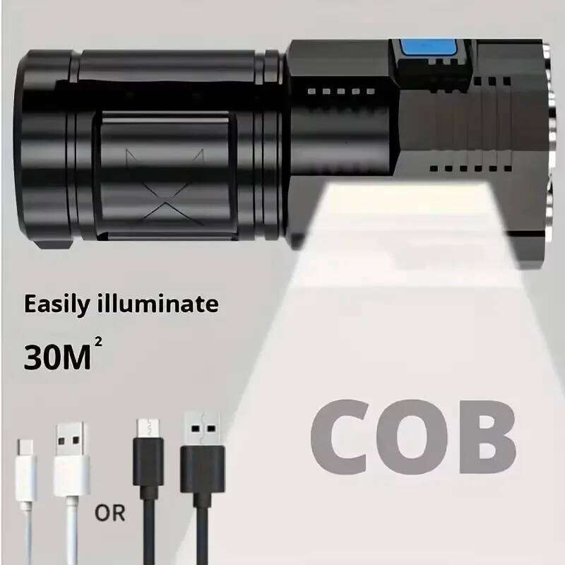 Hand Lantern Lighting Mode Portable High Power Rechargeable Durable LED Flashlights Camping Torch With 4 Lamp Beads Side Light H260131