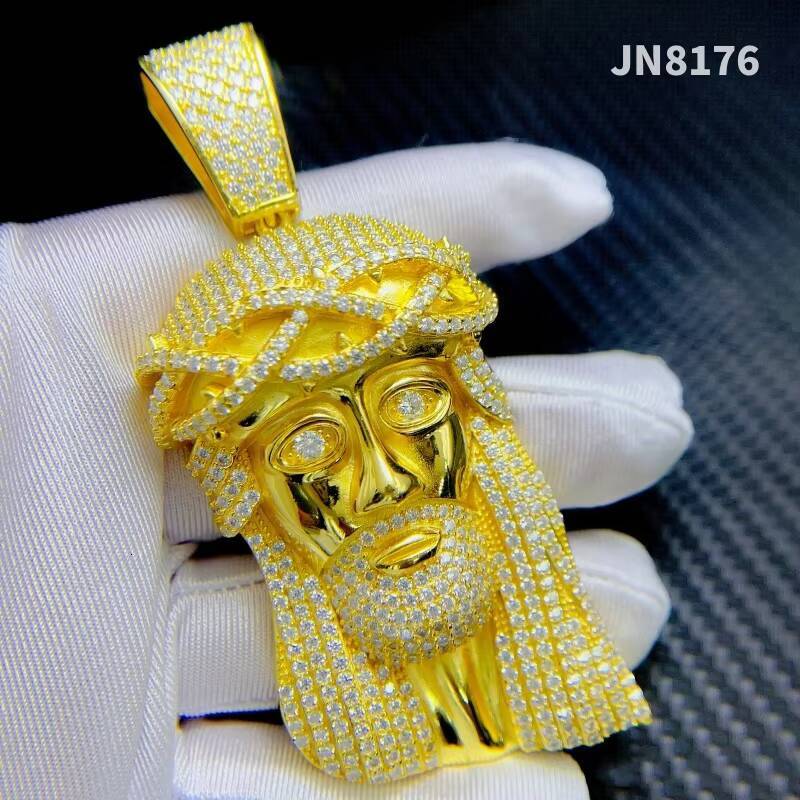 Fine Jewelry 925 Sterling Silver Jesus Pendant Custom Moissanite Pendants Iced Out Diamond Hip Hop Jewelry