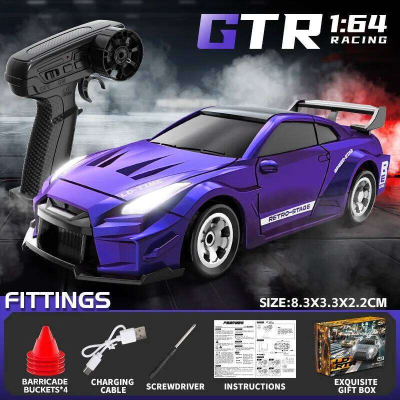 1:64 Remote 2.4G Mini Radio Control Drift Stunt Car 4WD Desktop Racing Vehicle Model Boy Toy Kid Birthday Gifts Y260131