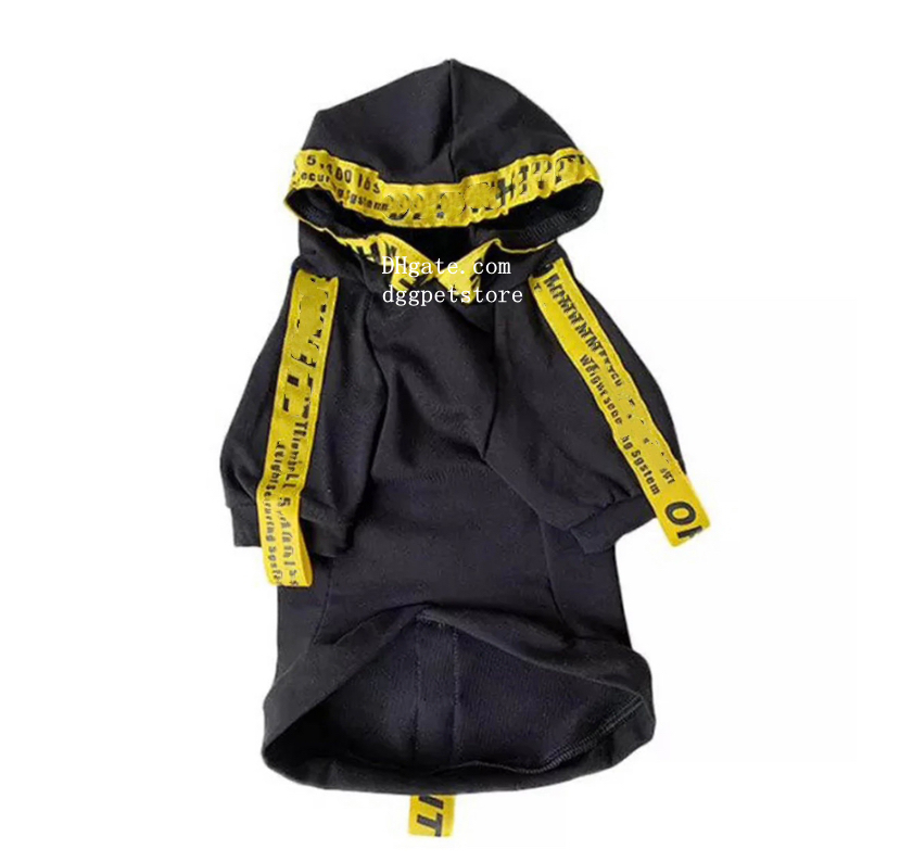 Designer Pet Hoodie Luxury Style Dogs Clothes Black & Yellow Stripe High Street Fashion Dog Sweatshirt for Small Medium Dogs Multiple Sizes Available Y425