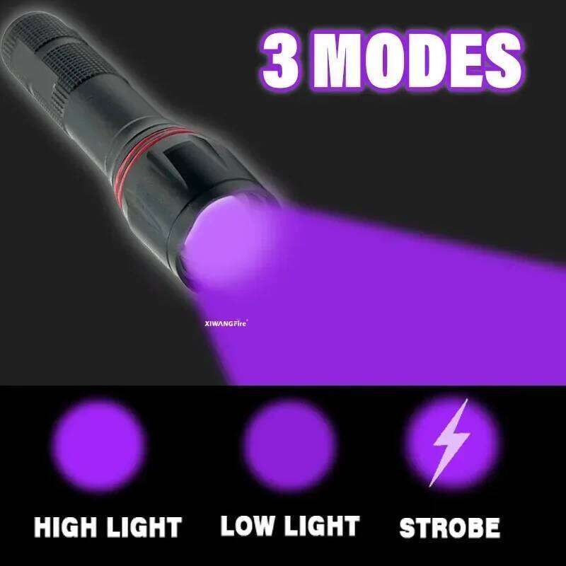 395nm LED UV Flashlight Rechargeable Zoomable Torch Light for Pet Urine Stain Tools Lantern Money Fluorescer Detector H260131