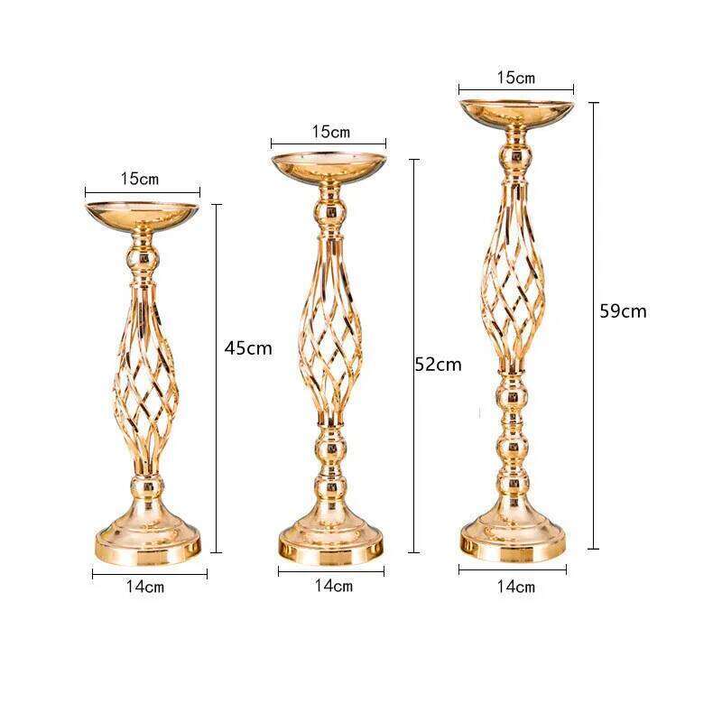 Wedding Table Home Iron Vase Luxury Living Room Decoration Road Guide Candle Holder Candlestick Candlelight Dinner Y260131