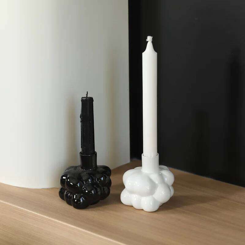 Ceramic Candle Holder Candelabrum Abstract Irregular Bubble Ornament Candlestick Home Decoration Accessories Y260131
