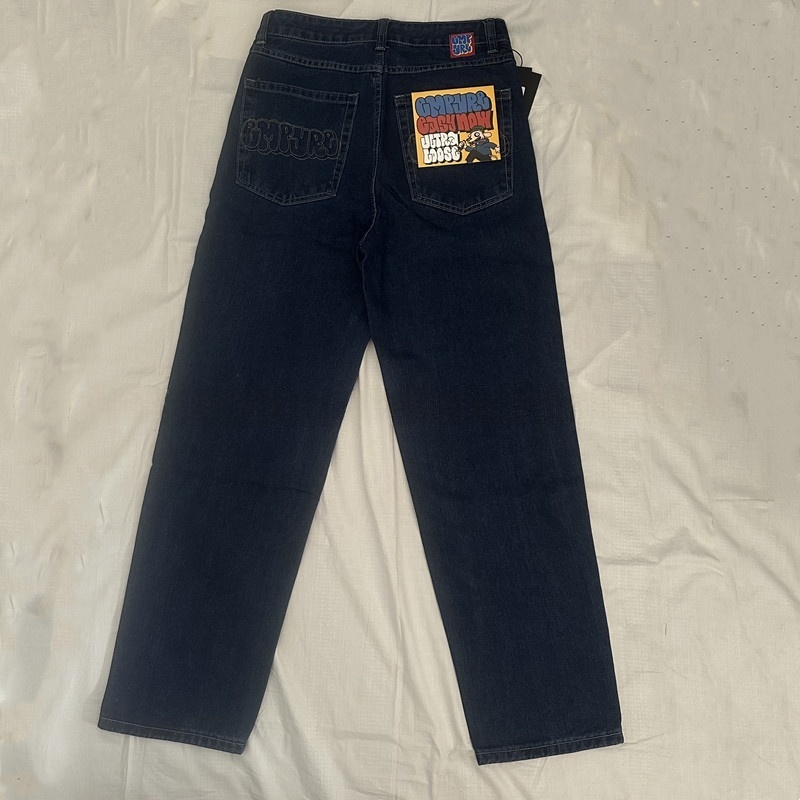 big boy Men's jeans Sweatpants Streetwear Y2K Harajuku baggy jeans Fashion Pocket shorts Denim Gothic Pattern Joggers Cotton jogging Straight Leg