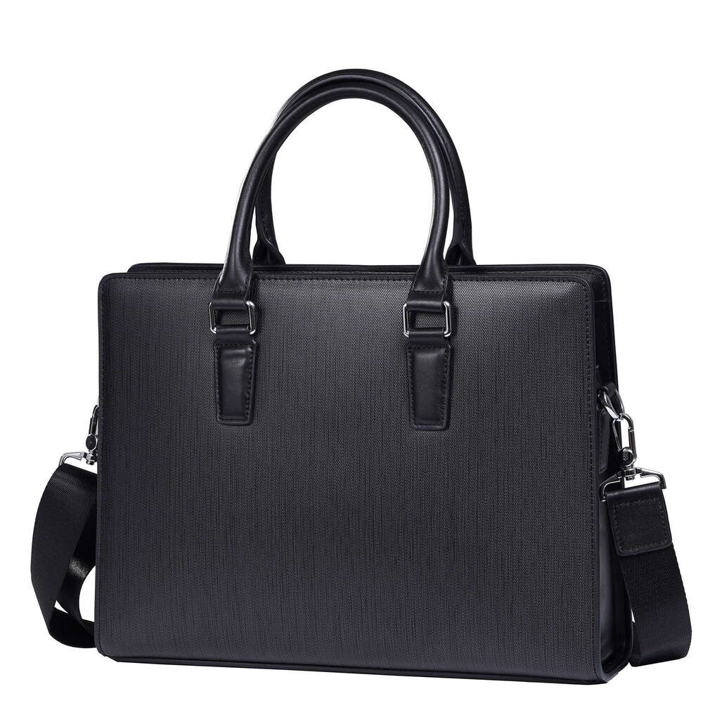 Luxury shoulder bag Hobo leather double zipper handbag men's cowhide computer business briefcase crossbody bag inch portable expandable SENYY