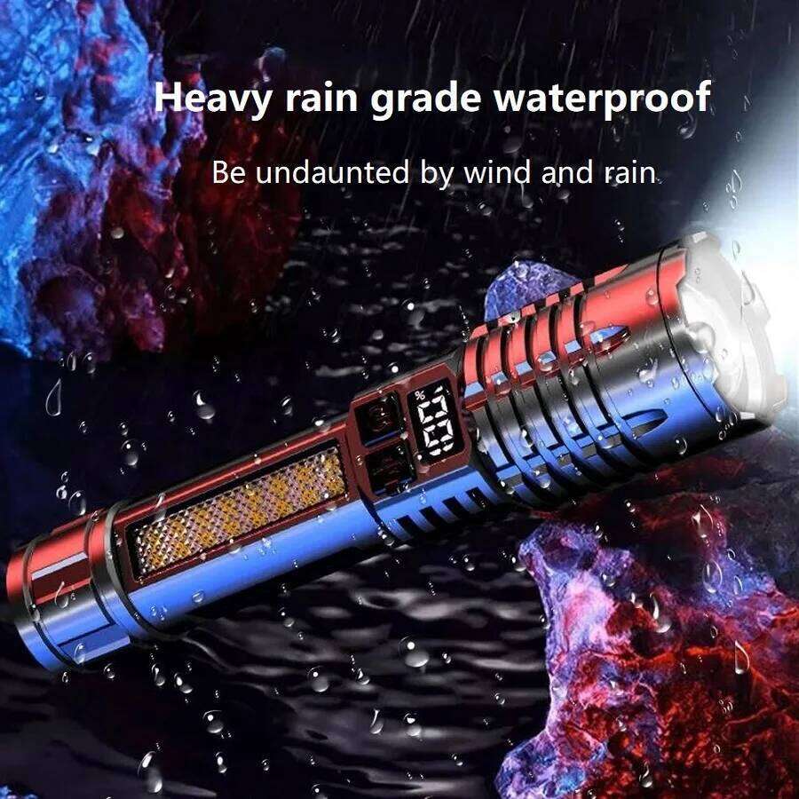 High Strong Power LED Flashlight With COB Light USB Rechargeable Zoomable Tactical Torch Waterproof Outdoor Camping Hiking Lamps H260131