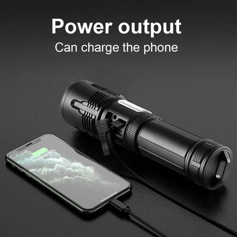 1200000 Lumens XHP160 Super Bright Led Flashlights USB Rechargeable XHP120 Flash Light Torch XHP50 Powerful Tactical Flashlight H260131