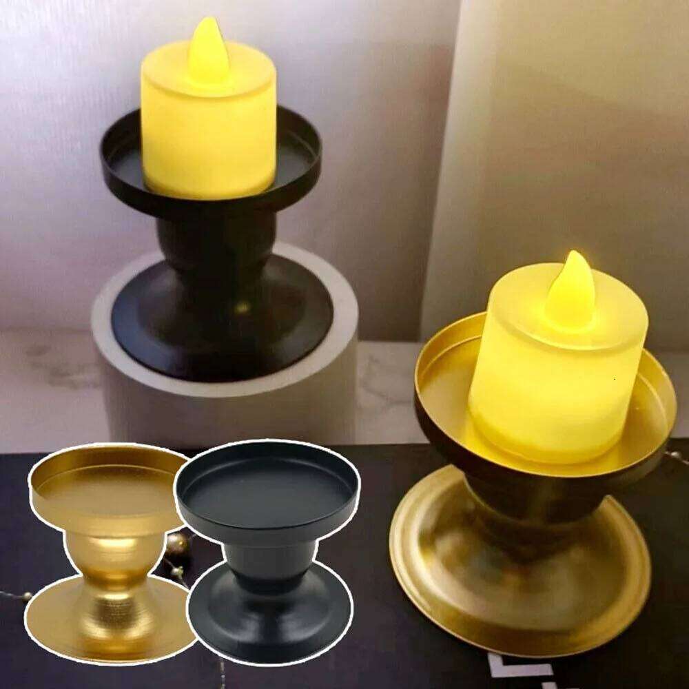 Metal Candlestick New European Style Geometric Circle Photography Props Gold/Black Candle Holder Wedding Party Y260131