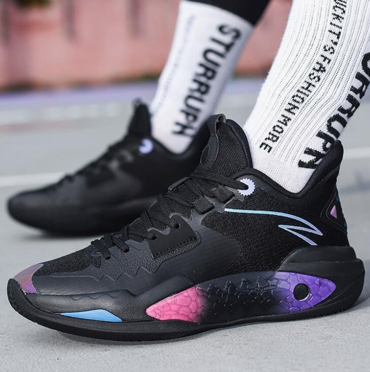 Men's Basketball Shoes for Spring and Autumn Breathable Anti-Slip Durable Shock-Absorbing Suitable for Concrete Courts Ideal for Beginners Elemen