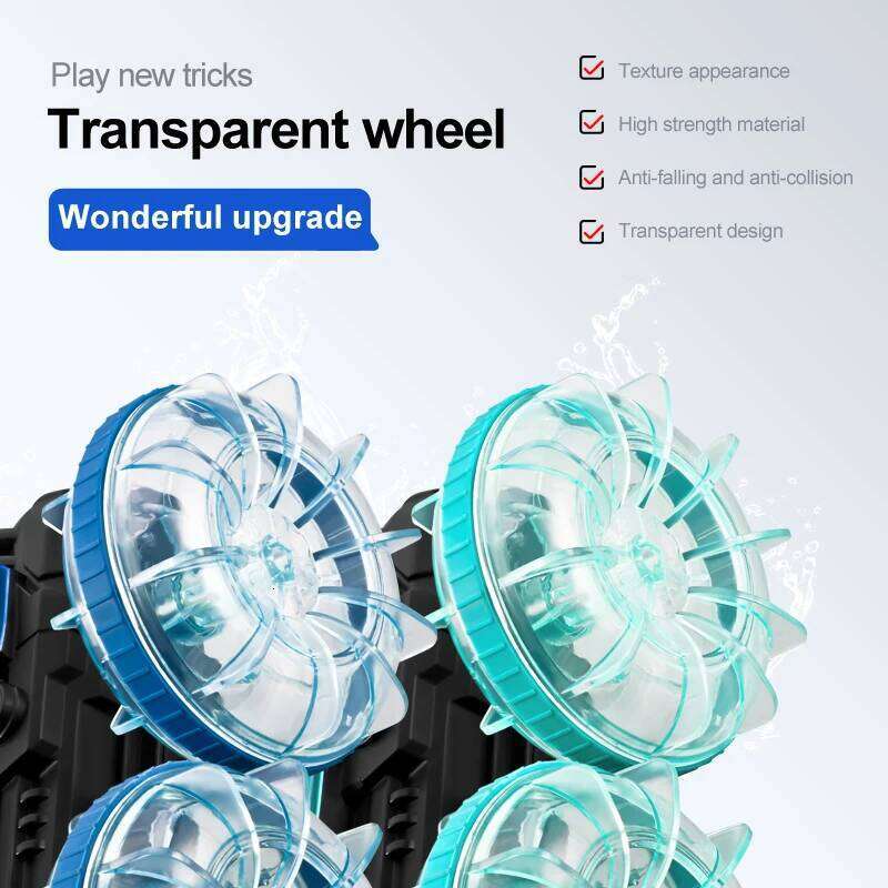 New LED Amphibious RC Dual remote control waterproof stunt car double side flip drift drive 360 rotation rc cars Kids toy Y260131