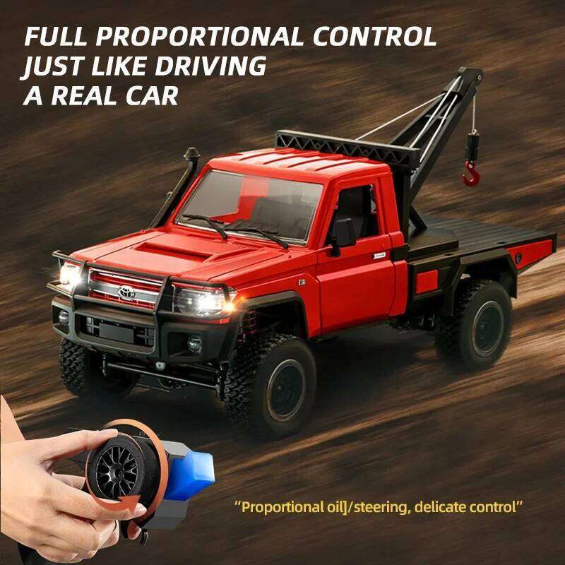 MN82T 2.4G RC Crawler Truck With Light 4WD 1/12 Simulation Crane Off-road Pickup Climbing Car Remote Control Toys For Kid Gifts Y260131
