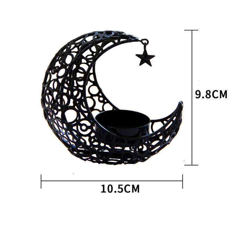 Moon Candle Holder Metal Christmas Decoration Romantic Luxury INS Style Wedding Table Tea Light Cup Stand Decor Y260131