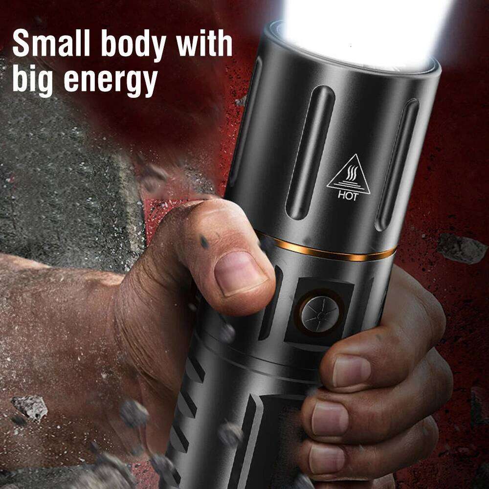 BORUiT Ultra Bright 3000LM LED 26650 Zoom Torch 5000mAH USB Rechargeable Handheld Flashlight Camping Fishing Lantern H260131