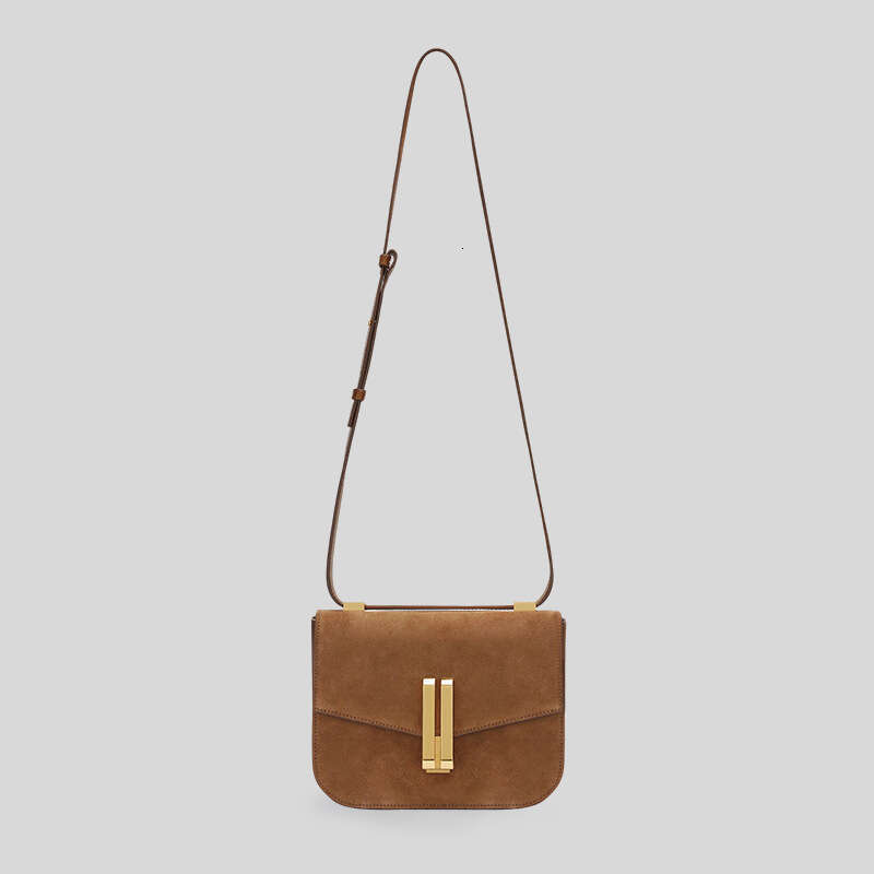 Cross Border Tofu British Niche Design Small Square Vintage Suede Single Shoulder Crossbody Bag JINXIANGGUO