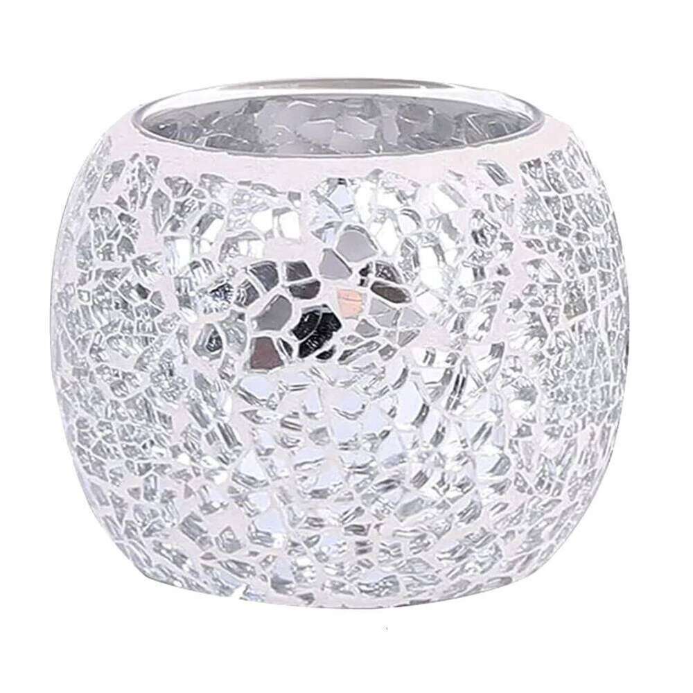 Glass Mosaic Pattern Stand DIY Gift Holder for Festival Decoration Candlestick Y260131