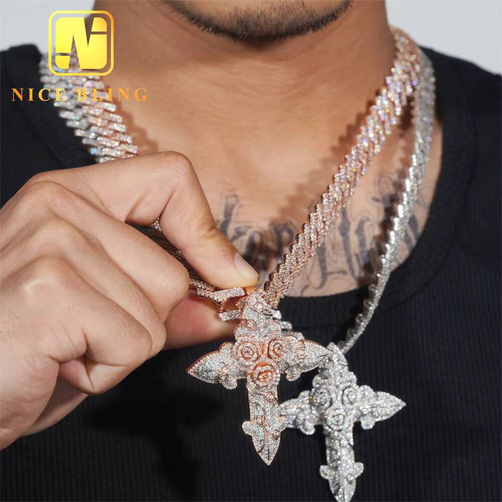 Beautiful Hip Hop Pendant Women Fine Jewelry 925 Sterling Silver VVS Moissanite Diamond Pendent