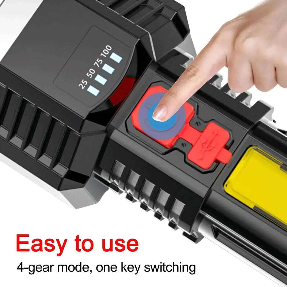 High Power Led Flashlights Rechargeable Spotlight with Side COB 3 Modes for Camping Adventure Outdoor Lighting H260131