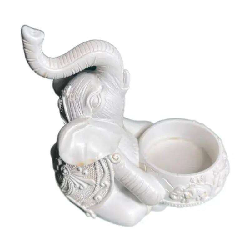 Animal Elephant Trunks Up Sculpture Tealight Holder Decorative Small Candle Stick Holders Good Lucky Gifts Y260131